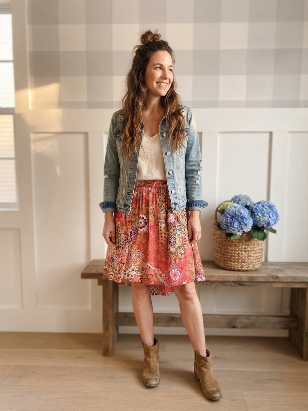 J. Crew Coral Multi Floral Print Mini Skirt 2